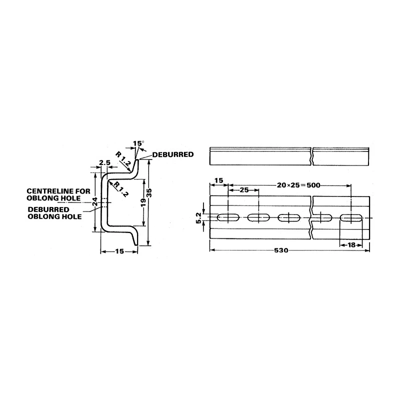 Siemens Mounting Rail Accessory for S5-100U Series 6ES5710-8MA21