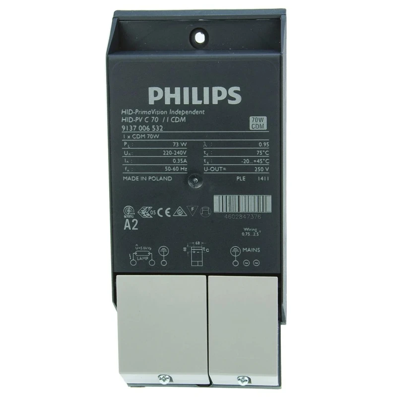 Philips Lighting Lighting Ballast Electronic Ceramic Metal Halide, 220V, 240V, 70W HID-PV C 070I