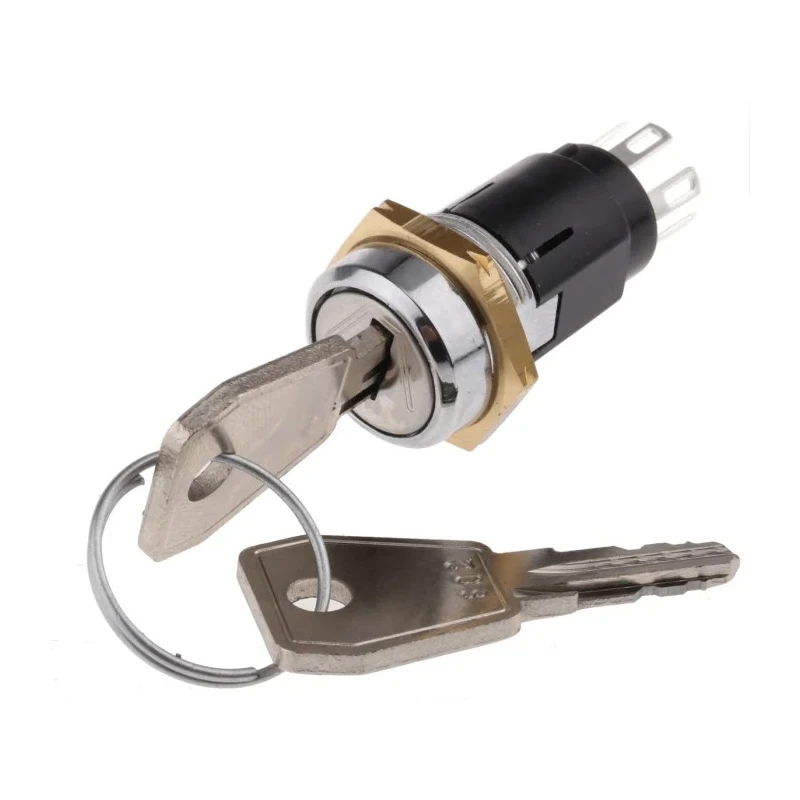 Lorlin Key Switch, DPDT, 1A, 2-Way Random-Key, Zinc Alloy Housing, Silver Plated Brass Contacts SRL5KD2