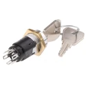 Lorlin Key Switch, DPDT, 1A, 2-Way Random-Key, Zinc Alloy Housing, Silver Plated Brass Contacts SRL5KD2
