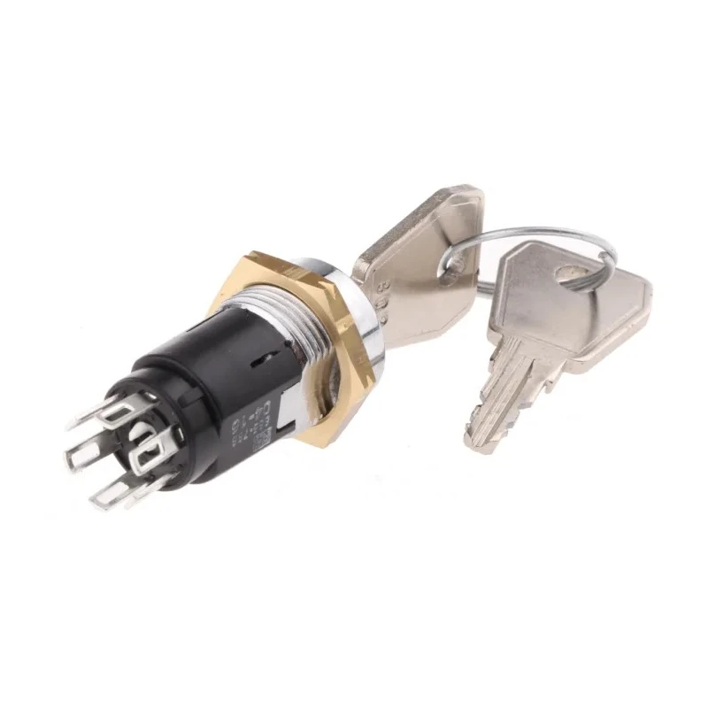 Lorlin Key Switch, DPDT, 1A, 2-Way Random-Key, Zinc Alloy Housing, Silver Plated Brass Contacts SRL5KD2