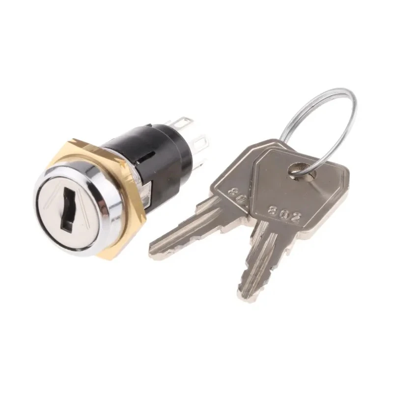Lorlin Key Switch, DPDT, 1A, 2-Way Random-Key, Zinc Alloy Housing, Silver Plated Brass Contacts SRL5KD2