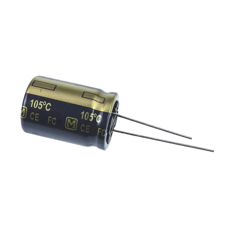 Panasonic Aluminium Electrolytic Capacitor FC Series Radial Type 1800µF 105°C 25mm Height 18mm Diameter EEUFC1V222S