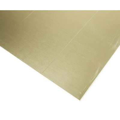 RS PRO Solid Brass Metal Sheet 600 mm x 300 mm x 1.6 mm Thick 771-077