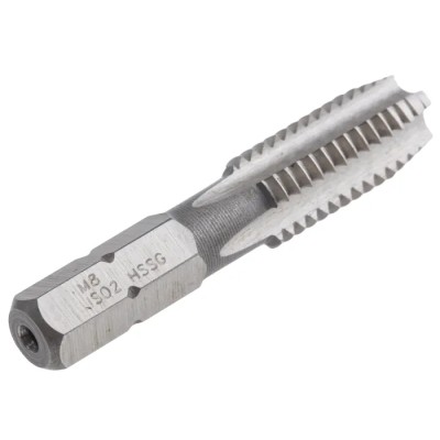 RS PRO Threading Tap, M8 Thread, Metric Standard, Hexagon Drive, HSS, Germany 828-173