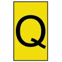 HellermannTyton Ovalgrip Slide-On Cable Marker, Pre-Printed Q, Yellow PVC, 2.5 to 6 mm Cable Diameter, Flame 901-10468