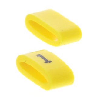 HellermannTyton Ovalgrip Slide-On Cable Marker Pre-Printed '1', Yellow, PVC, 4.5 mm Length, 4 mm Width, Black 901-10479