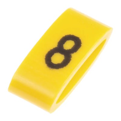 HellermannTyton Ovalgrip Slide-On Cable Marker Black Pre-Printed Legend 8 for 2.5 mm to 6 mm Cable Diameter 901-10486