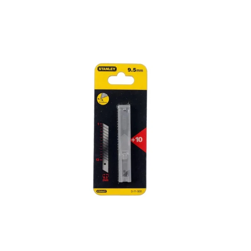 Stanley Flat Snap-Off Blade 9 mm, 10 Pieces per Package 0-11-300