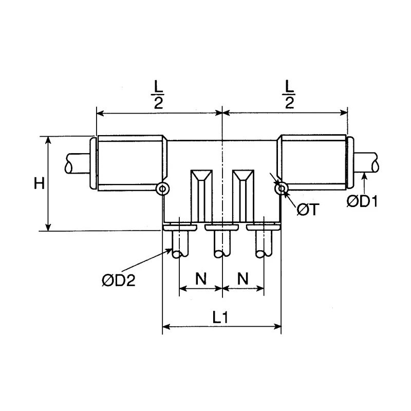 Legris Pneumatic Fitting LF3000 Series Male/Female Push-In 6 mm Technical Polymer 20 bar 80°C 