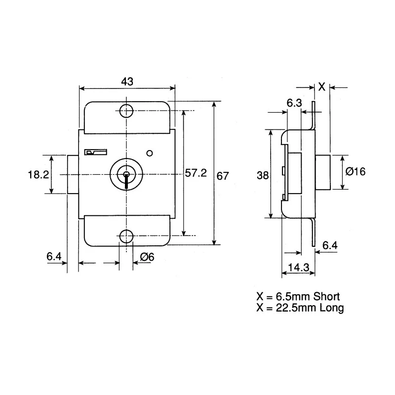 Euro-Locks a Lowe & Fletcher group Company Steel Padlockable Zinc Plated Dead Door Bolt 67mm 2201-5100CA
