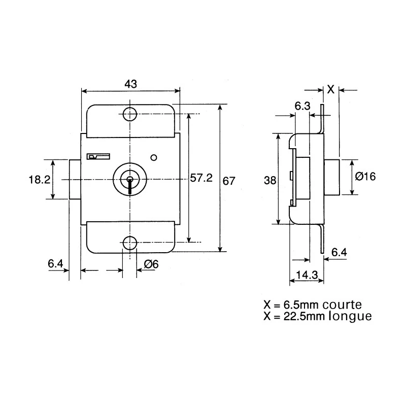 Euro-Locks a Lowe & Fletcher group Company Steel Padlockable Zinc Plated Dead Door Bolt 67mm 2201-5100CA