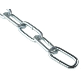 RS PRO Zinc Plated Steel Welded Link Chain 10 m Length, 5 mm Link Diameter, 35 mm Link Length, 130 kg Load Capacity 752-486