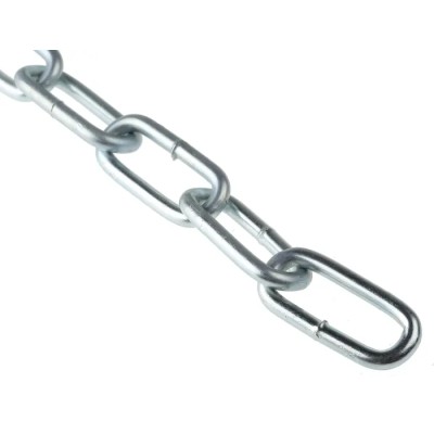 RS PRO Zinc Plated Steel Welded Link Chain 10 m Length, 5 mm Link Diameter, 35 mm Link Length, 130 kg Load Capacity 752-486