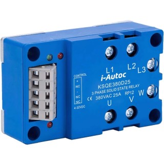 i-Autoc KSQE Series Solid State Relay, Panel Mount, 25 A Load Current, 440 V AC Load Voltage, 280 V AC Control KSQE380A25