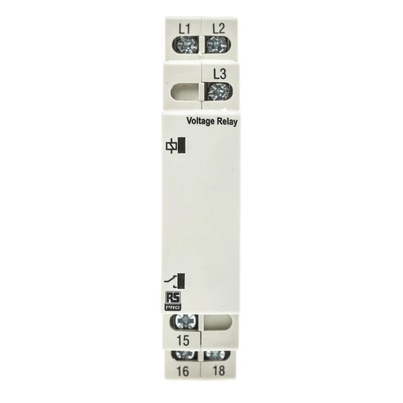 RS PRO Three Phase Monitoring Relay SPDT DIN Rail Mount 280V AC to 520V AC 8A Contact Current 102-6135