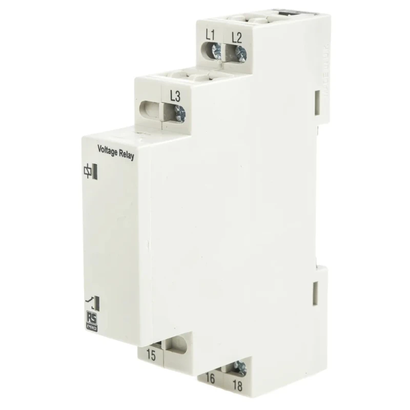 RS PRO Three Phase Monitoring Relay SPDT DIN Rail Mount 280V AC to 520V AC 8A Contact Current 102-6135