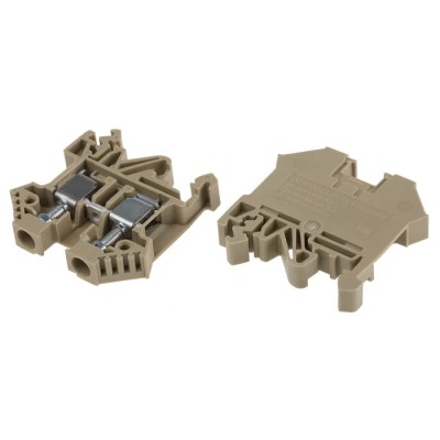 RS PRO DIN Rail Terminal Block Brown, Screw Termination, 0.2 to 10 mm² Wire Size, 65A, 800V, -40°C to 105°C 815-694