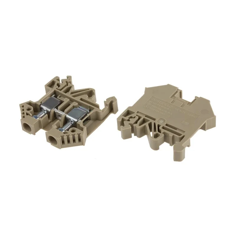 RS PRO DIN Rail Terminal Block Brown, Screw Termination, 0.2 to 10 mm² Wire Size, 65A, 800V, -40°C to 105°C 815-694