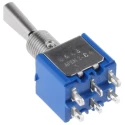 APEM Toggle Switch Panel Mount On-Off-On DPST Solder Terminal 30 V dc 250 V ac 5648A9