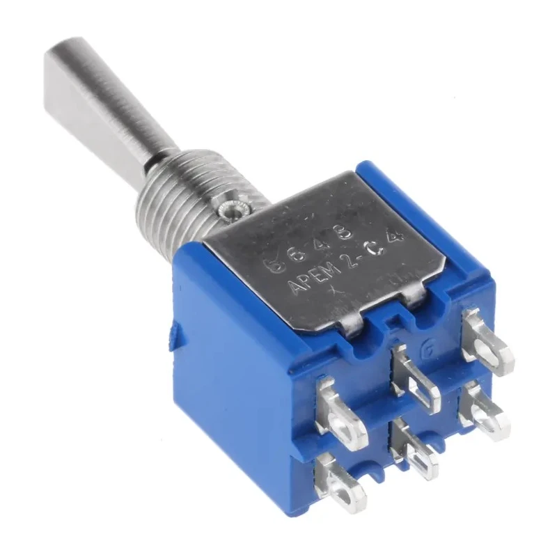 APEM Toggle Switch Panel Mount On-Off-On DPST Solder Terminal 30 V dc 250 V ac 5648A9