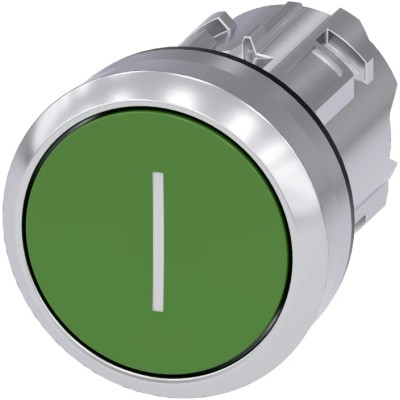Siemens SIRIUS ACT 3SU10 Series Green Momentary Push Button Head, 22 mm Cutout Diameter, IP69K IP67 IP66 3SU1050-0AB40-0AC0