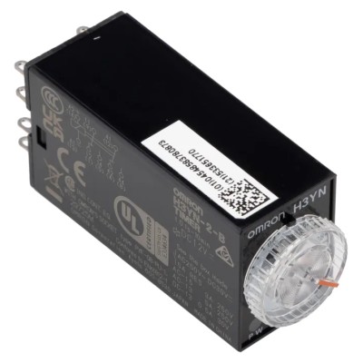 Omron Multifunction Panel Solid State Timer, 4-Contact, 125 V dc, 12 V ac, Time Range 0.1 s to 10 min, DPDT Contact H3YN