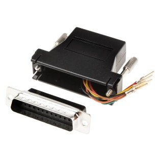 RS PRO D-Sub Adapter 25-Way D-Sub to Male Male RJ11 Female Female 818-671
