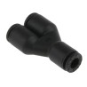 Legris Pneumatic Equal Single Y Connector Push In 4 mm Glass Reinforced Nylon Nickel Finish LF3000