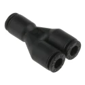 Legris Pneumatic Equal Single Y Connector Push In 4 mm Glass Reinforced Nylon Nickel Finish LF3000 