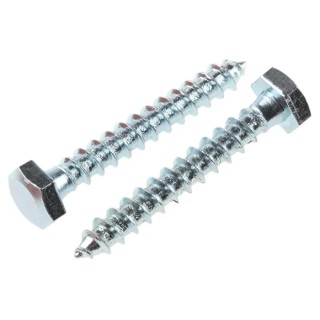 RS PRO Hex Coach Screw Steel Bright Zinc M12 x 40 mm x 12 mm 824-878
