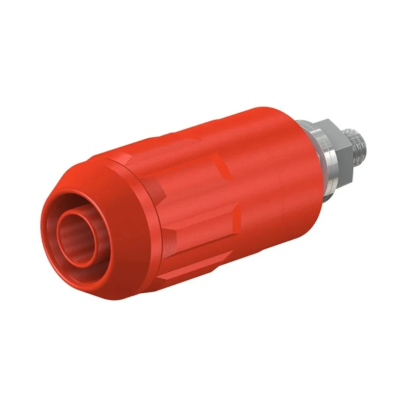 Staubli Red Female Banana Socket 4 mm Connector Bolt Termination 1 kV 600V 20A Nickel Plating 66.9684-22