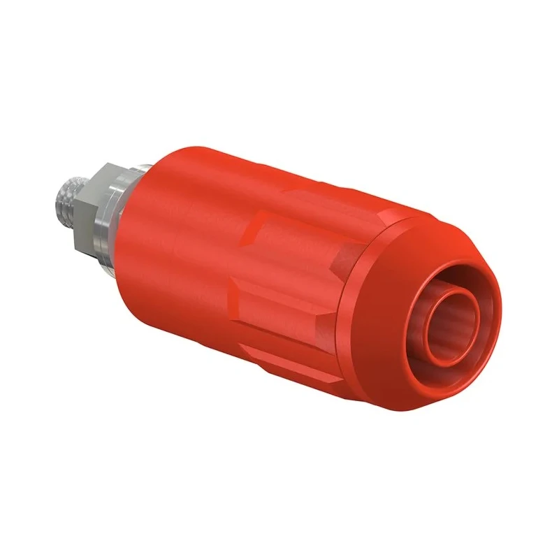 Staubli Red Female Banana Socket 4 mm Connector Bolt Termination 1 kV 600V 20A Nickel Plating 66.9684-22