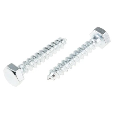 RS PRO Hex Coach Screw Steel Bright Zinc M12 Thread Length 12 mm Length 45 mm 824-957