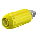 Staubli Yellow Female Banana Socket, 4 mm Connector, Bolt Termination, 600V, 20A, Nickel Plating 66.9684-24