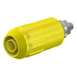 Staubli Yellow Female Banana Socket, 4 mm Connector, Bolt Termination, 600V, 20A, Nickel Plating 66.9684-24