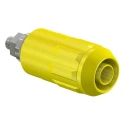 Staubli Yellow Female Banana Socket, 4 mm Connector, Bolt Termination, 600V, 20A, Nickel Plating 66.9684-24