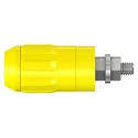 Staubli Yellow Female Banana Socket, 4 mm Connector, Bolt Termination, 600V, 20A, Nickel Plating 66.9684-24