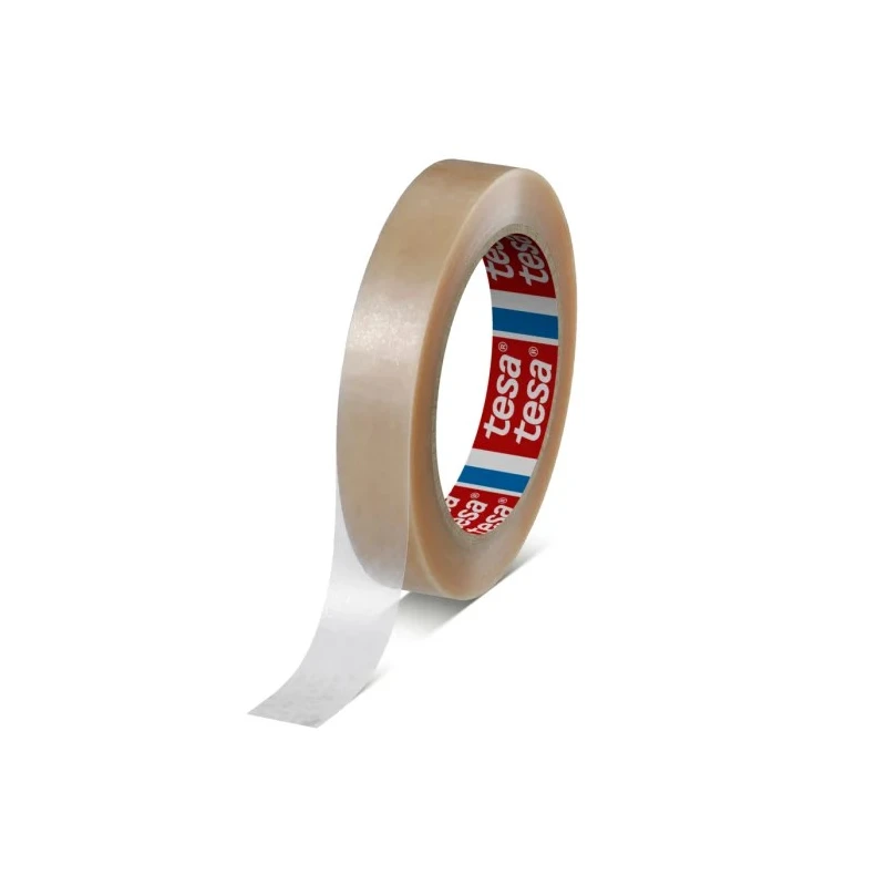 Tesa Transparent 4104 Packing Tape, 19mm Width x 66m Length, Polyvinyl Chloride Backing, Natural Rubber 04104-00015-00