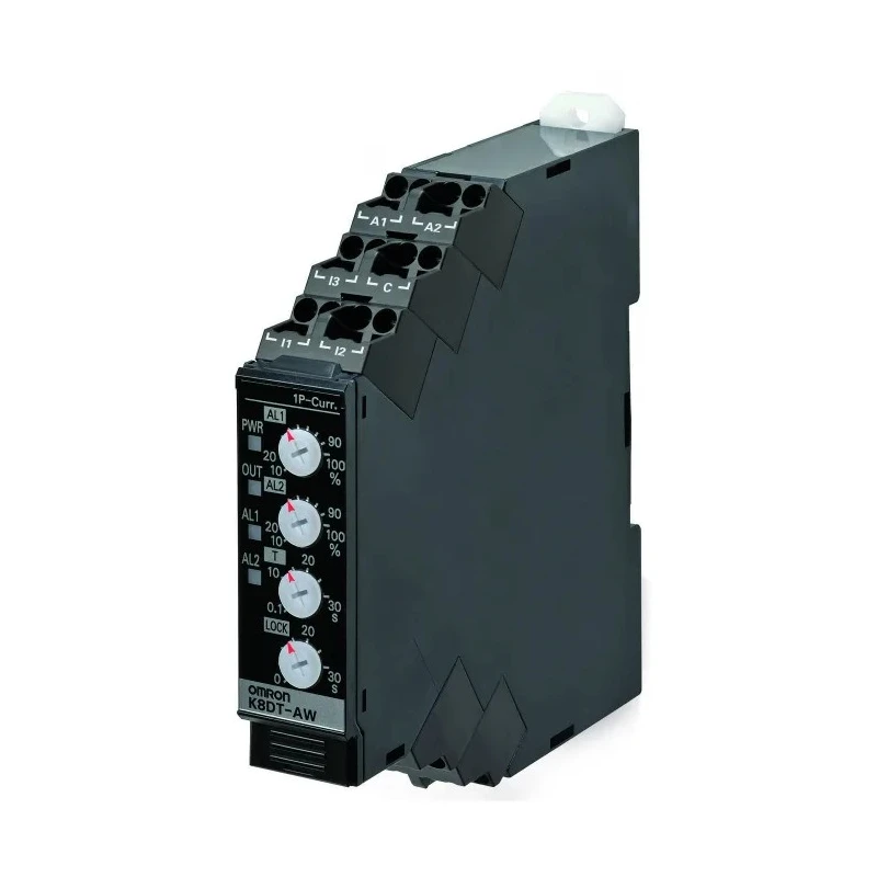Omron Monitoring Relay, 1 Phase, SPDT Contact, DIN Rail Mount, 0.1A to 5A Current Sensing K8DT-AW2CA