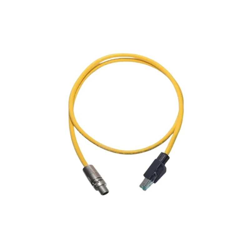 HARTING M12 Cat6a Ethernet Cable M12 Male to RJ45 Male, 1 m, Yellow, Shielded PVC Cat6a