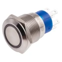 RS PRO Illuminated Momentary Push Button Switch, Panel Mount, 19.2 mm Cutout, DPDT, Yellow LED, IP67, 250 V AC 111-3886