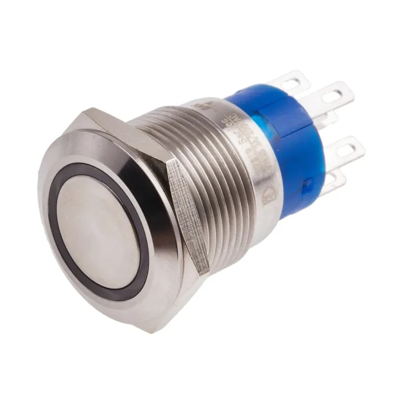 RS PRO Illuminated Momentary Push Button Switch, Panel Mount, 19.2 mm Cutout, DPDT, Yellow LED, IP67, 250 V AC 111-3886