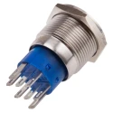 RS PRO Illuminated Momentary Push Button Switch, Panel Mount, 19.2 mm Cutout, DPDT, Yellow LED, IP67, 250 V AC 111-3886