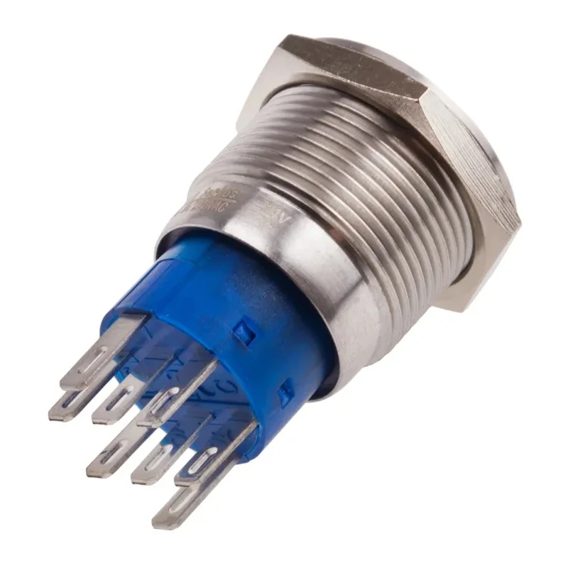 RS PRO Illuminated Momentary Push Button Switch, Panel Mount, 19.2 mm Cutout, DPDT, Yellow LED, IP67, 250 V AC 111-3886