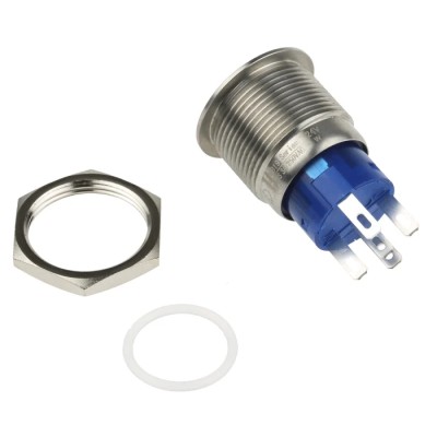 RS PRO Illuminated Momentary Push Button Switch Panel Mount SPDT White LED IP67 250V 5A 111-3890
