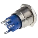 RS PRO Illuminated Push Button Switch, Momentary, Panel Mount, 19.2 mm Cutout, SPDT, Yellow LED, IP67, 250 V AC 250 111-3880