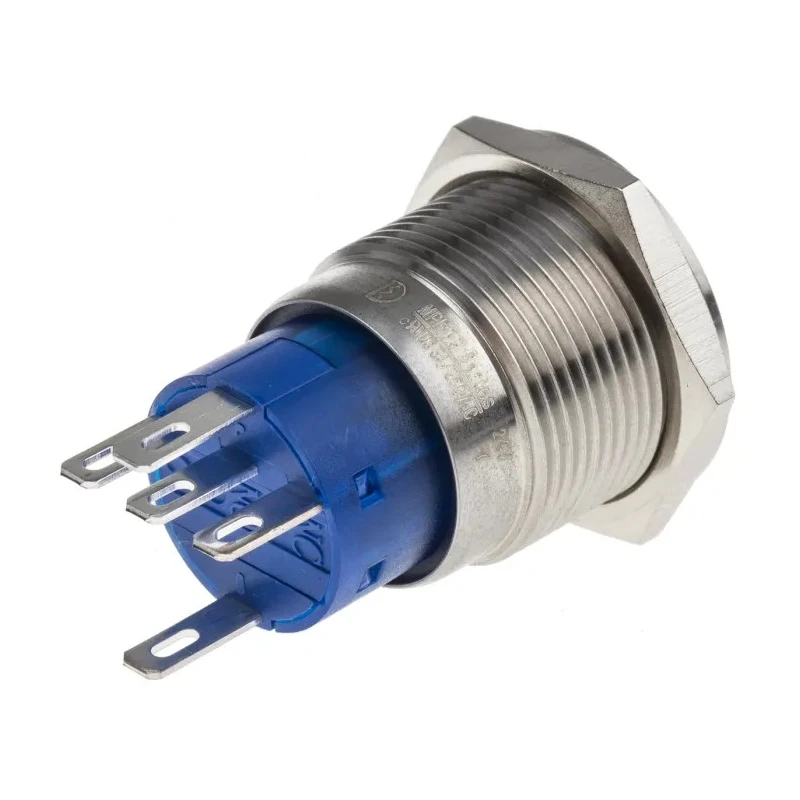 RS PRO Illuminated Push Button Switch, Momentary, Panel Mount, 19.2 mm Cutout, SPDT, Yellow LED, IP67, 250 V AC 250 111-3880