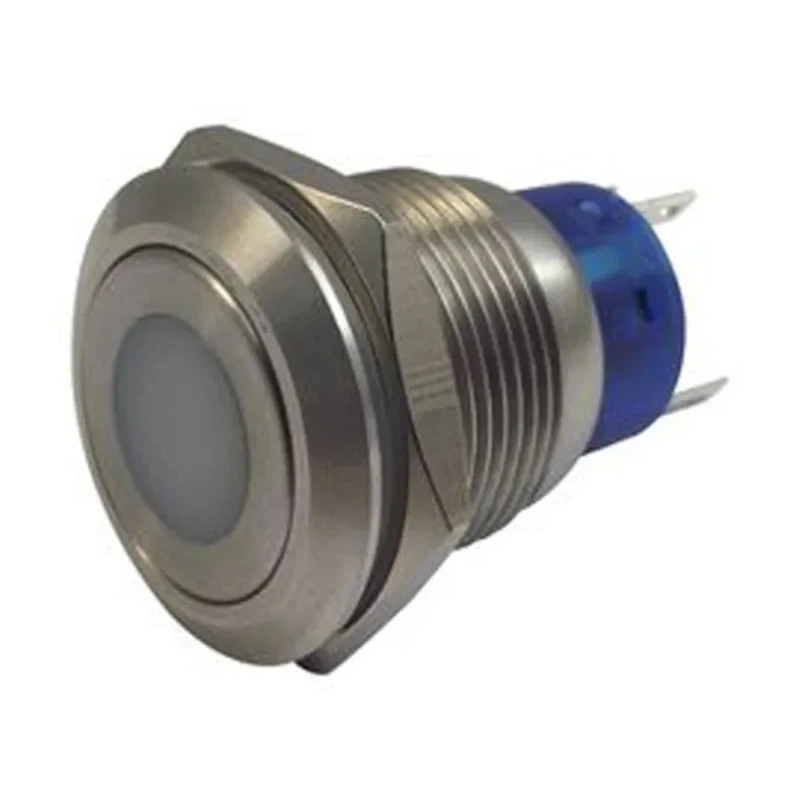 RS PRO Illuminated Momentary Push Button Switch, Panel Mount, 19.2 mm Cutout, SPDT, Green LED, IP67, 250 V AC, 5A 111-3896
