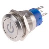 RS PRO Illuminated Push Button Switch Latching Panel Mount 19 mm Cutout SPDT White LED IP67 250V 5A 111-5818